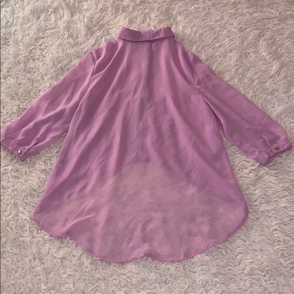 Lavender button down blouse - Picture 2 of 4